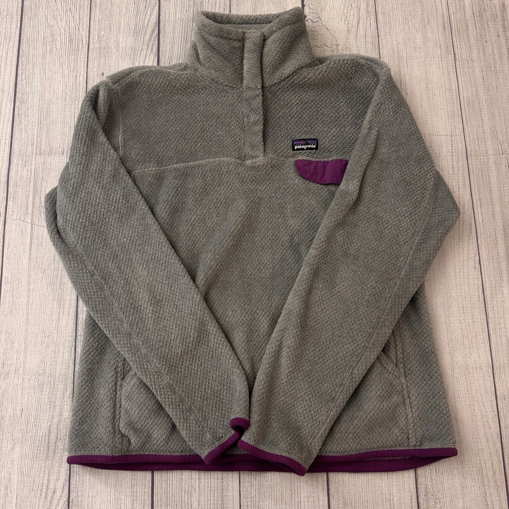Patagonia Re-Tool Snap-T Fleece Pullover Gray Purple Size‎ Large Gropcore Hike